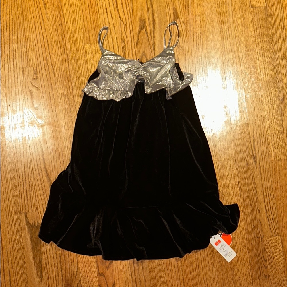 Cider Black Velvet Sequin Dress